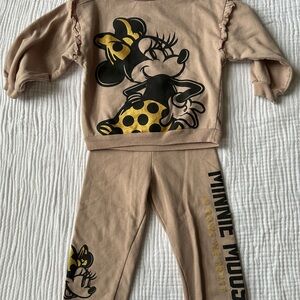 Disney Minnie Mouse drop shoulder pullover sweatshirt and joggers set, Sz. 4T
